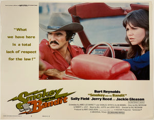 An original 11x14 lobby card for the Burt Reynolds film Smokey and the Bandit