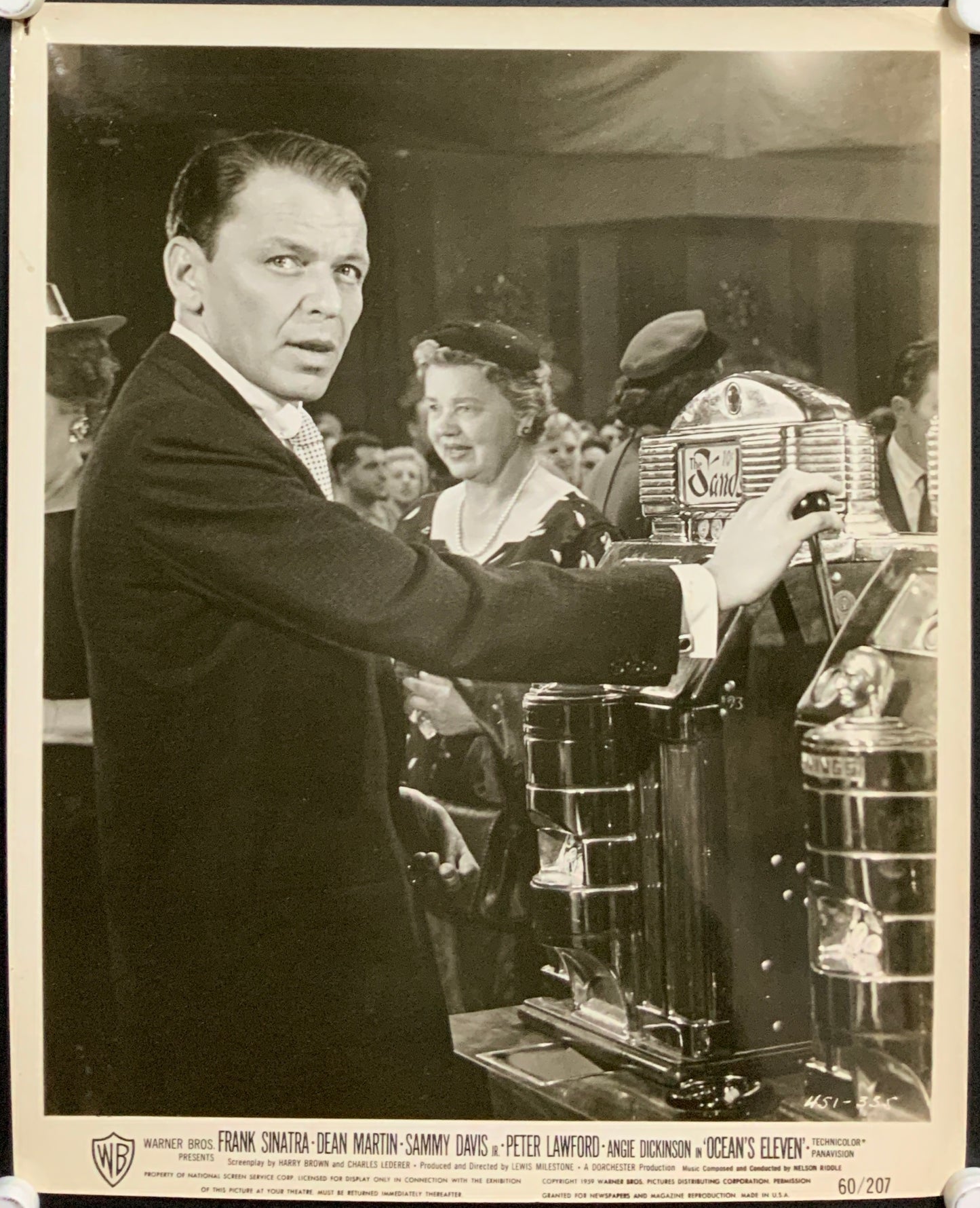 An original 8x10 movie still of Frank Sinatra from the 1960 film Ocean's 11