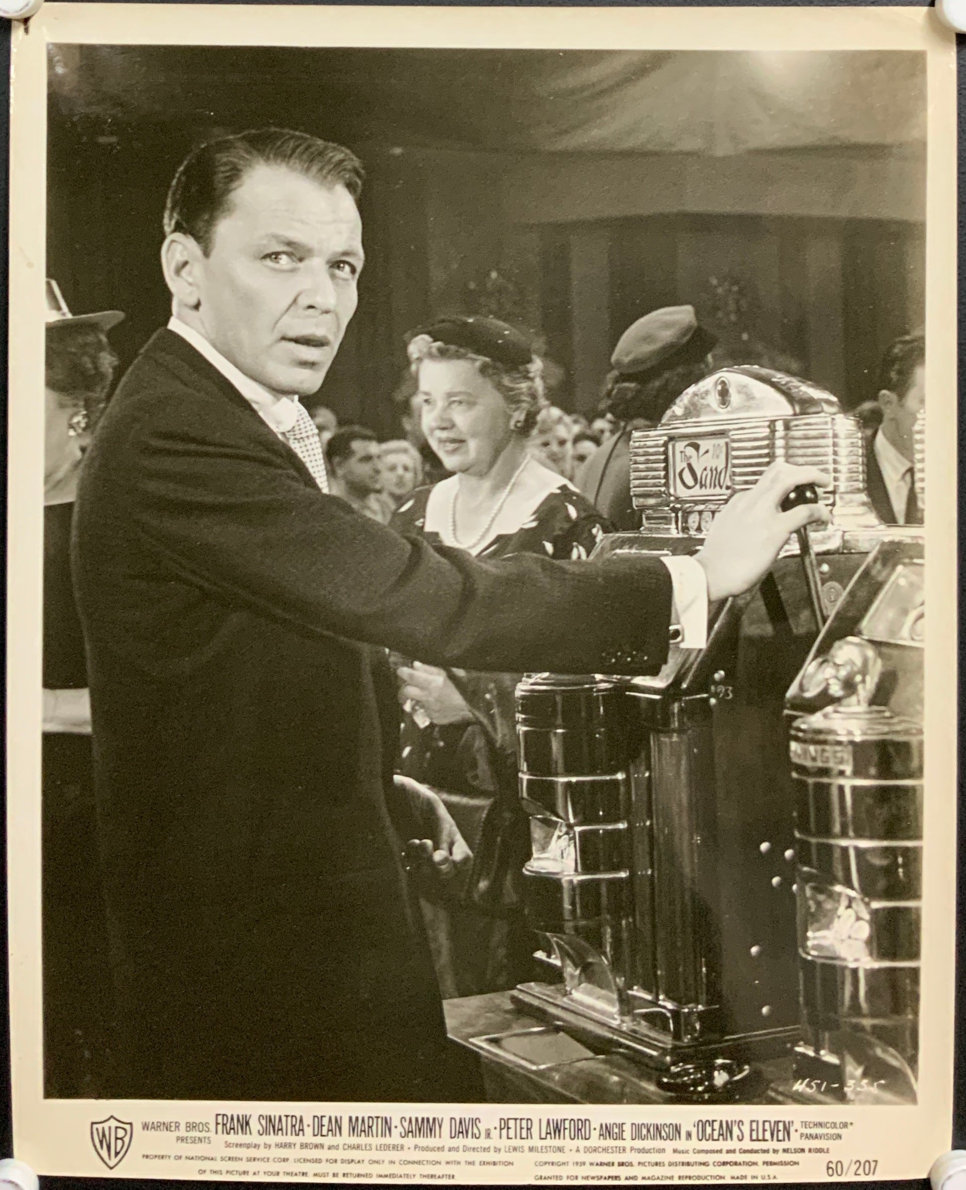 An original 8x10 movie still of Frank Sinatra from the 1960 film Ocean's 11