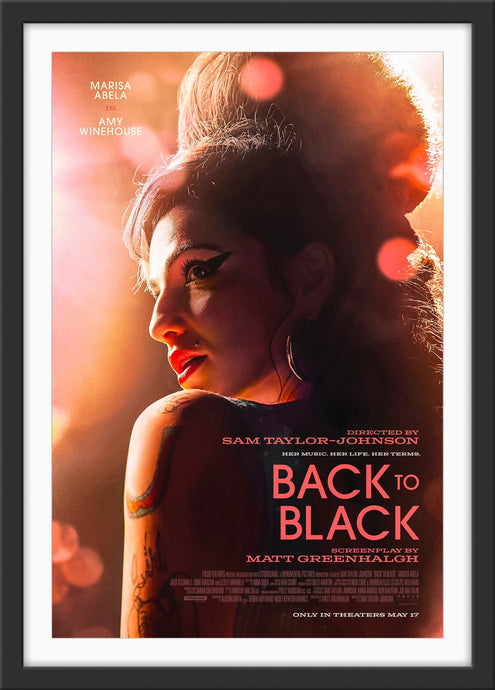 An original movie poster for the Amy Winehouse biopic film Back To Black