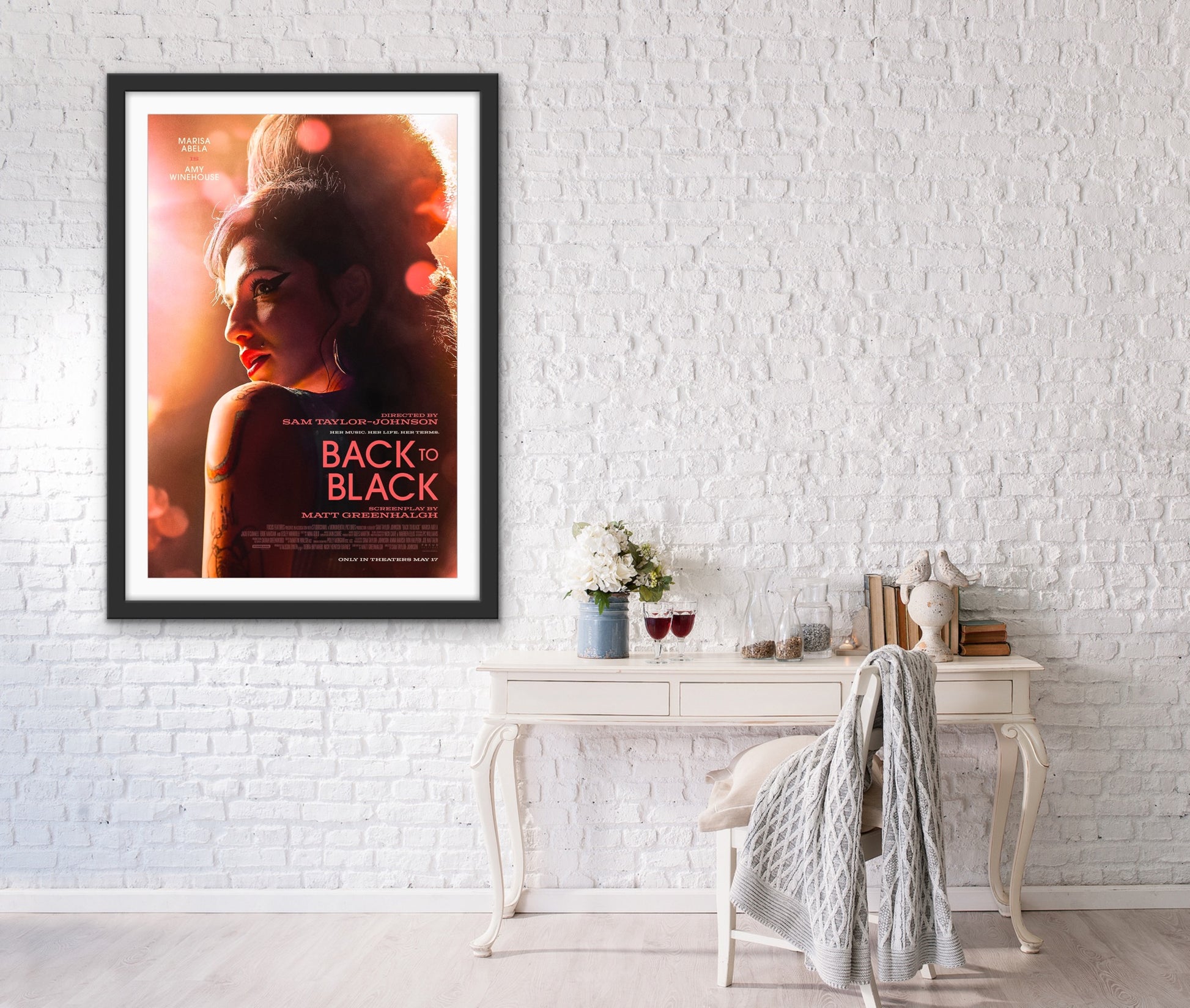 An original movie poster for the Amy Winehouse biopic film Back To Black
