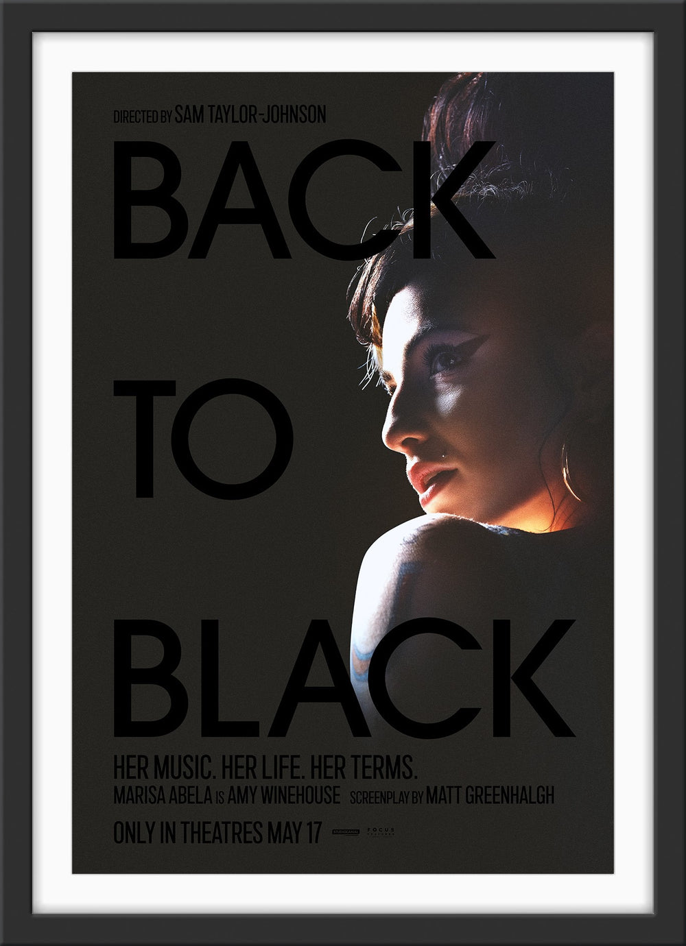 An original movie poster for the Amy Winehouse biopic Back to Black