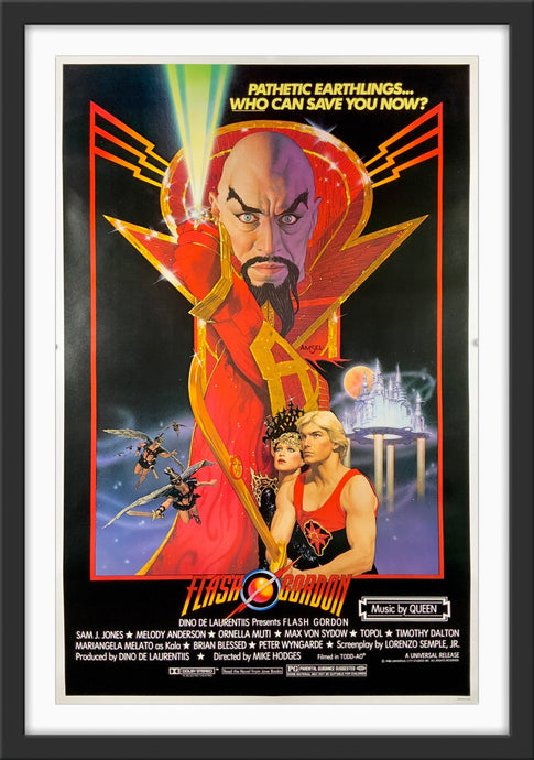 An original movie poster for the film Flash Gordon