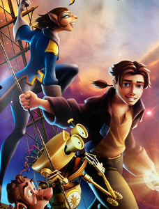 An original movie poster for the Disney animated movie Treasure Planet