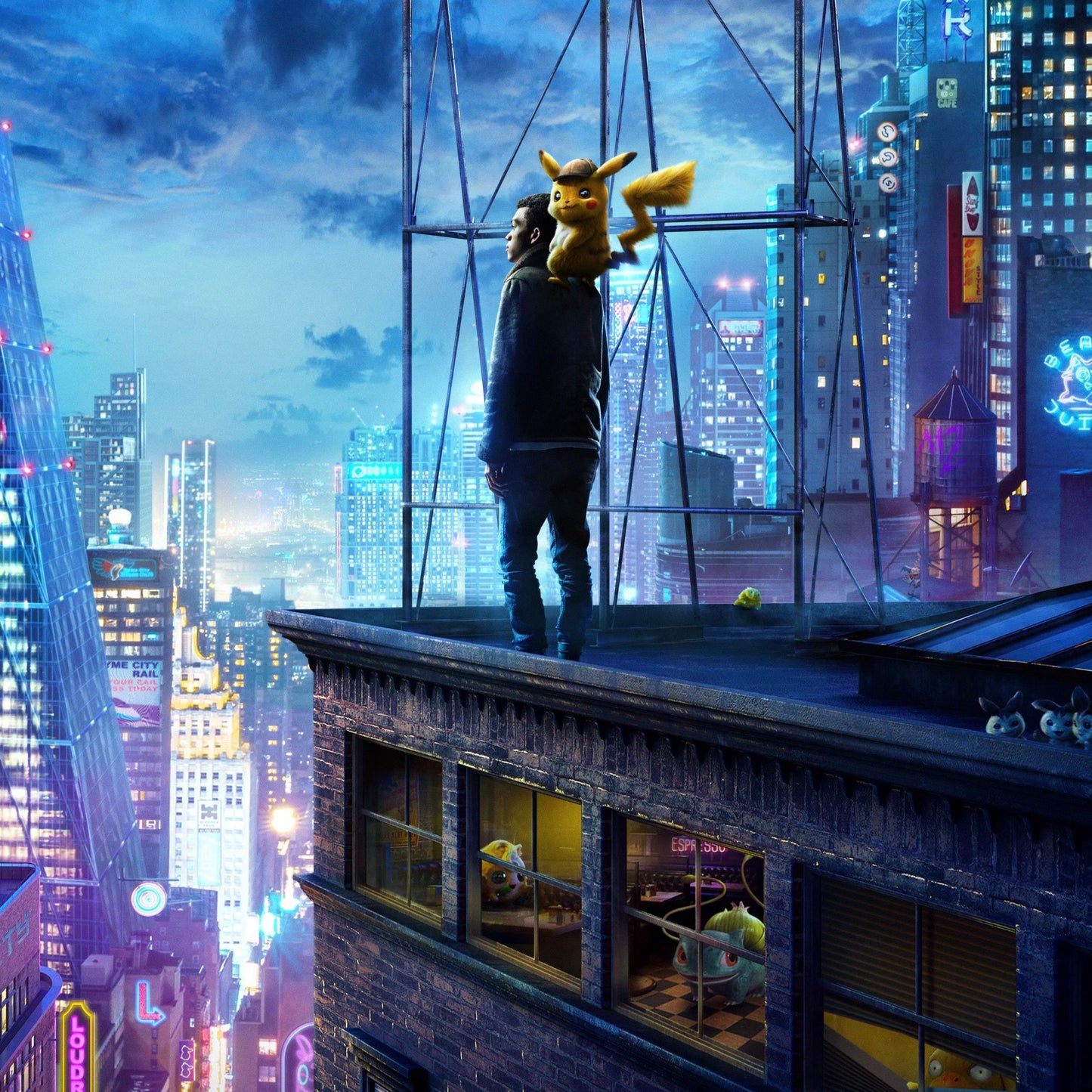 An original movie poster for the film Pokemon Detective Pikachu