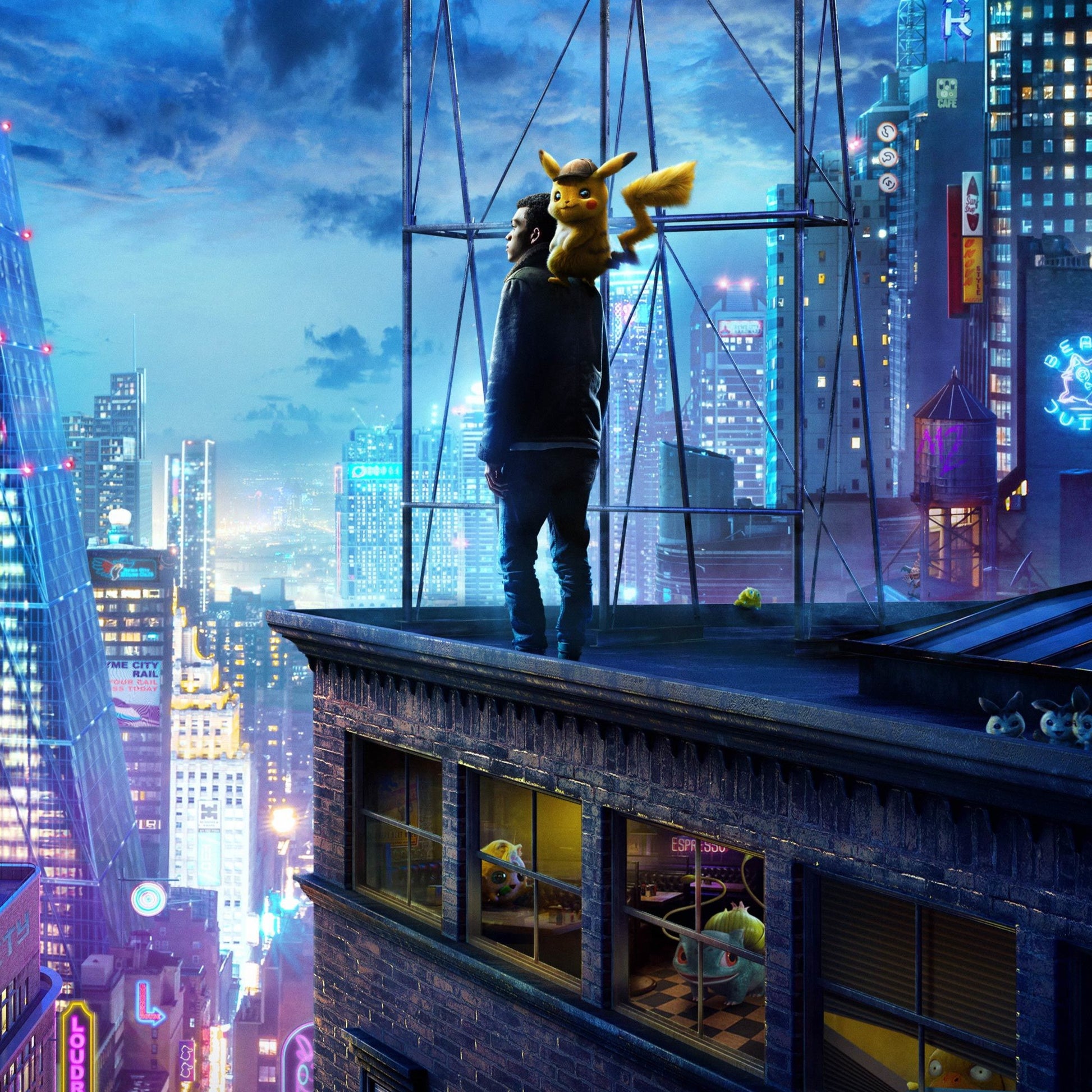 An original movie poster for the film Pokemon Detective Pikachu