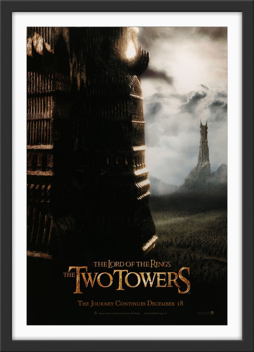 An original teaser movie poster for the film The Lord of the Rings, The Two Towers