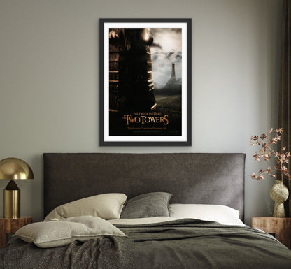 An original teaser movie poster for the film The Lord of the Rings, The Two Towers