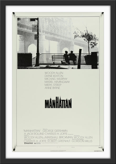 An original movie poster for the Woody Allen film Manhattan