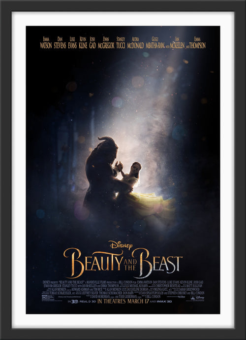 An original movie poster for the 2017 Disney film Beauty and the Beast