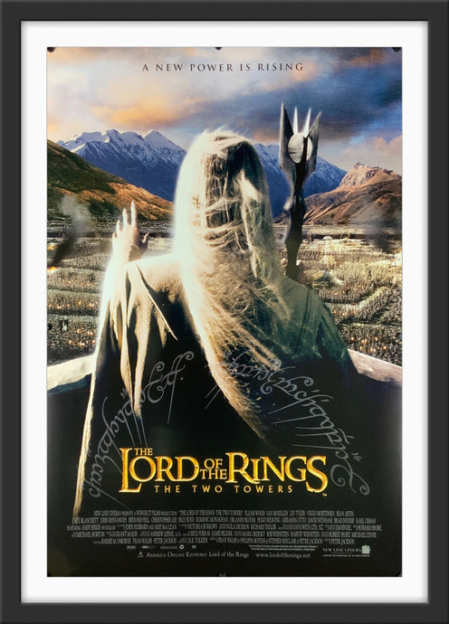 An original movie poster for the Peter Jackson film The Lord of the rings The Two Towers