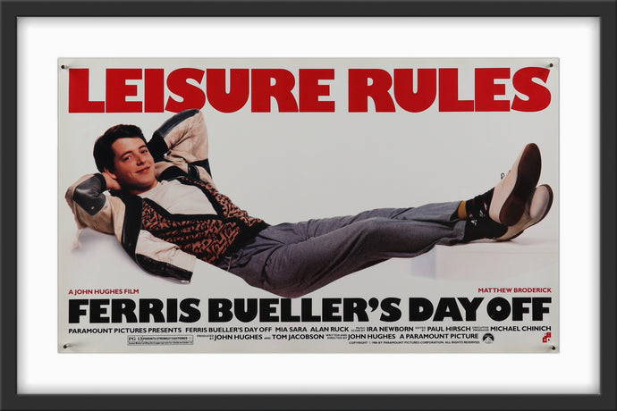 An original movie poster for the film Ferris Bueller's Day Off