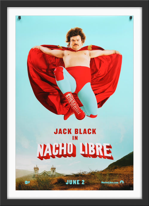 An original movie poster for the Jack Black comedy Nacho Libre