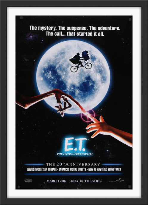 An original movie poster for the Steven Spielberg film E.T. The Extra Terrestrial