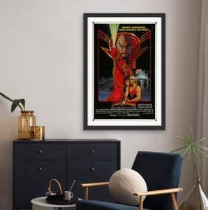 An original movie poster with artwork by Richard Amsel for the film Flash Gordon