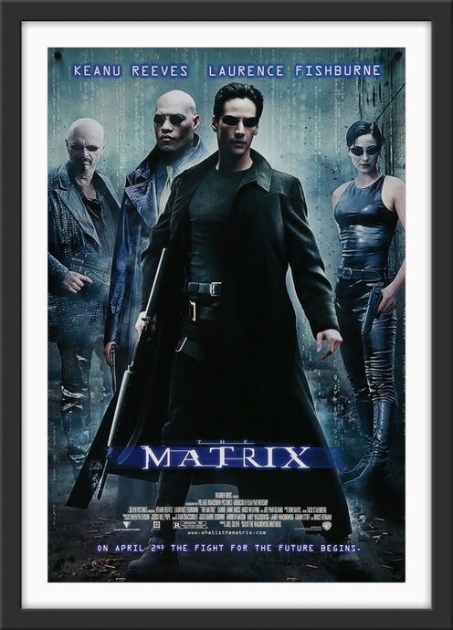 An original movie poster for the film The Matrix