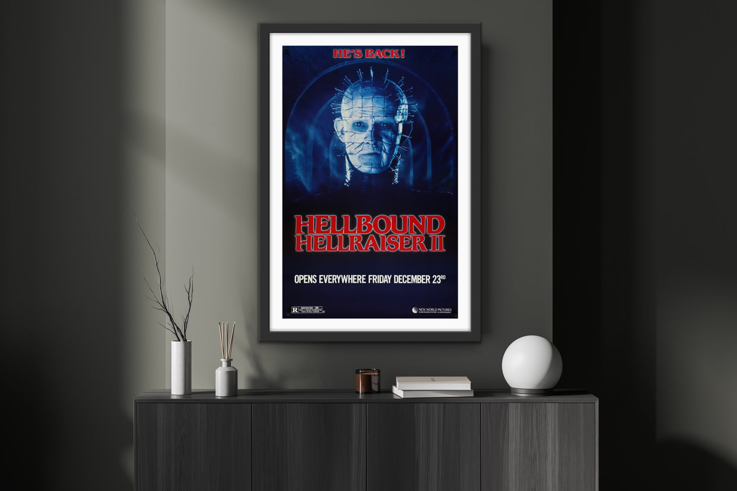 An original movie poster for the horror sequel Hellbound Hellraiser II / 2