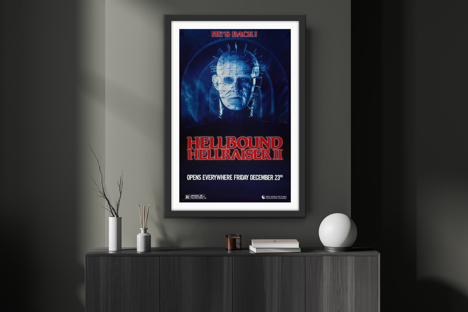 An original movie poster for the horror sequel Hellbound Hellraiser II / 2