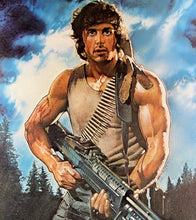 Load image into Gallery viewer, An original movie poster for the Sylvester Stallone film First Blood with artwork by Drew Struzan