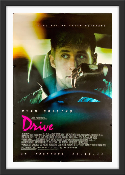 An original movie poster for the Ryan Gosling film Drive