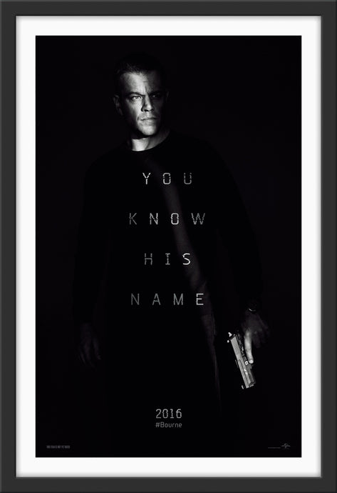 An original movie poster for the 2016 film Jason Bourne