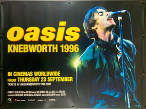 An original movie poster for the Oasis rockumentary film Knebworth 1996