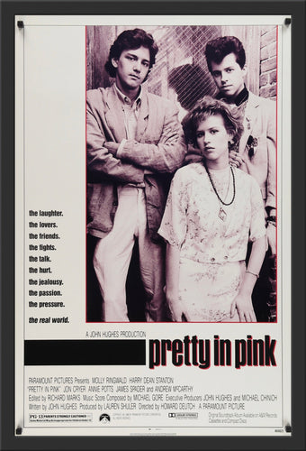 An original movie poster for the John Hughes film Pretty In Pink