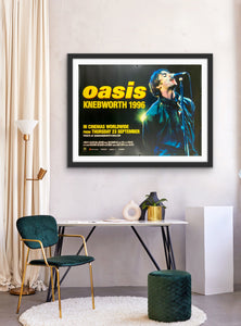 An original movie poster for the Oasis rockumentary film Knebworth 1996