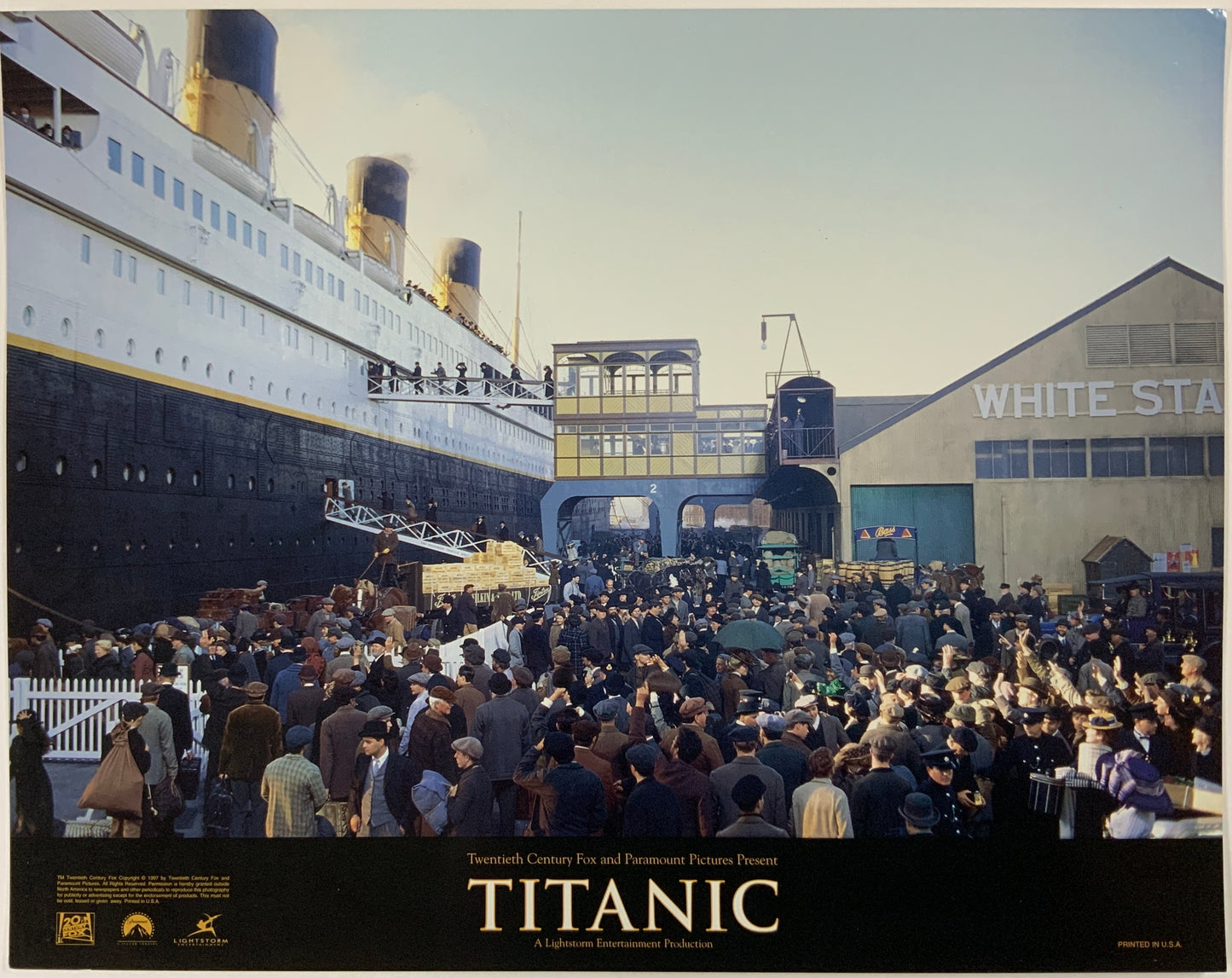An original 11x14 lobby card for the James Cameron film Titanic