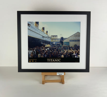 An original 11x14 lobby card for the James Cameron film Titanic