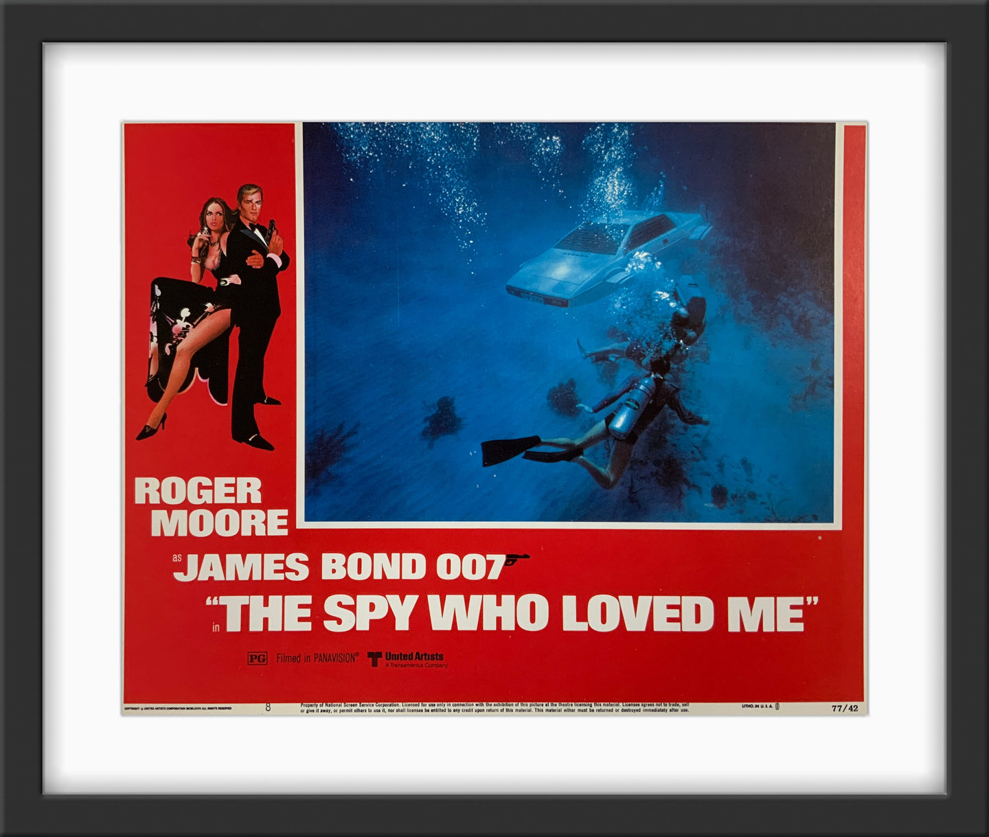 An original 11x14 lobby card for the James Bond film The Spy Who Loved Me