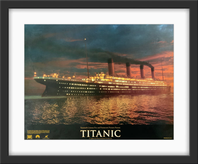 An original 11x14 lobby card for the James Cameron film Titanic