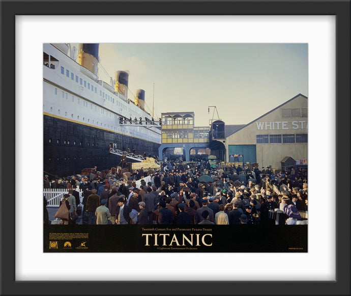 An original 11x14 lobby card for the James Cameron film Titanic