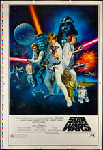 Load image into Gallery viewer, An original Style C printer&#39;s proof movie poster for the George Lucas film Star Wars with art by Tom Chantrell