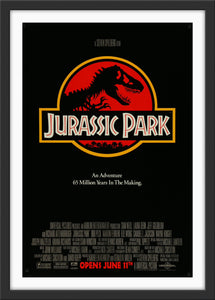 An original double-sided movie poster for the film Jurassic Park