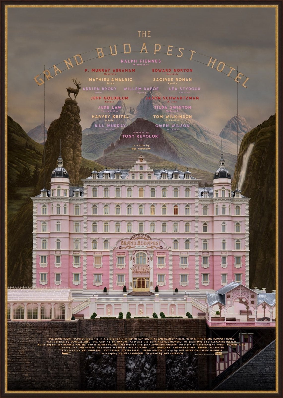An original movie poster for the Wes Anderson film 