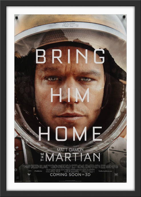 An original movie poster for the Ridley Scott film The Martian