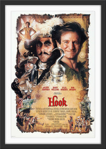 An original movie poster for the film Hook with artwork by Drew Struzan