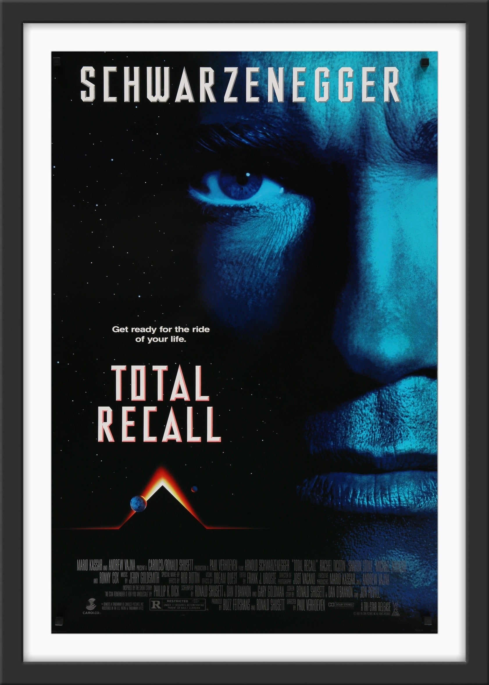 An original movie poster for the film Total Recall