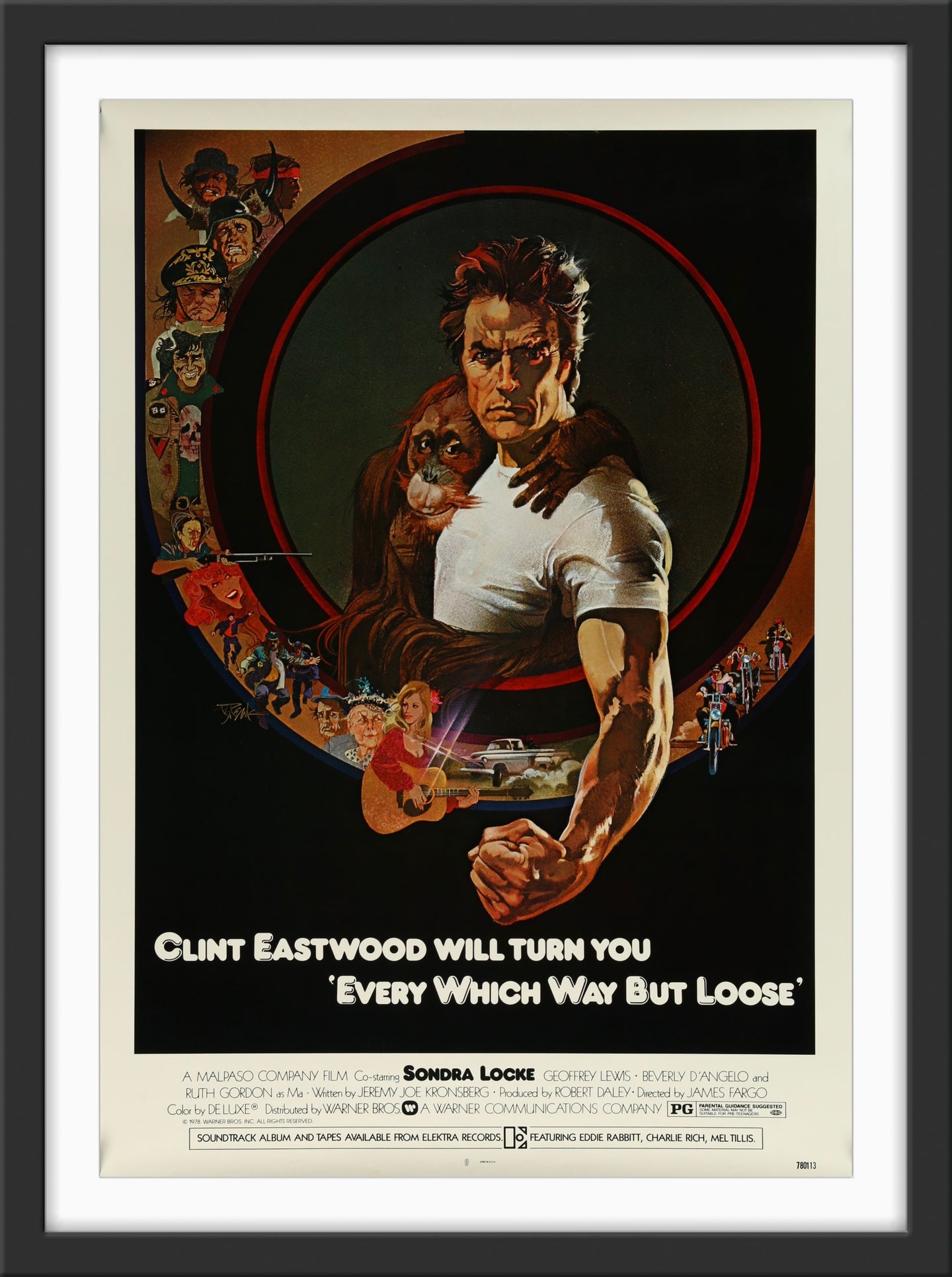 An original movie poster for the Clint Eastwood film Every Which Way But Loose