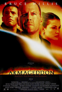 An original movie poster for the Bruce Willis film Armageddon