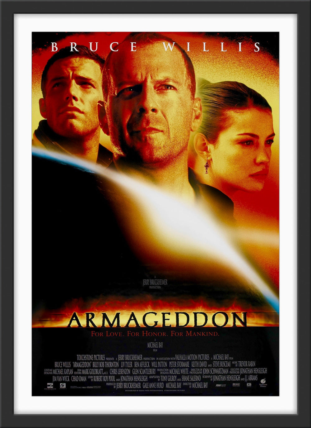 An original movie poster for the Bruce Willis film Armageddon