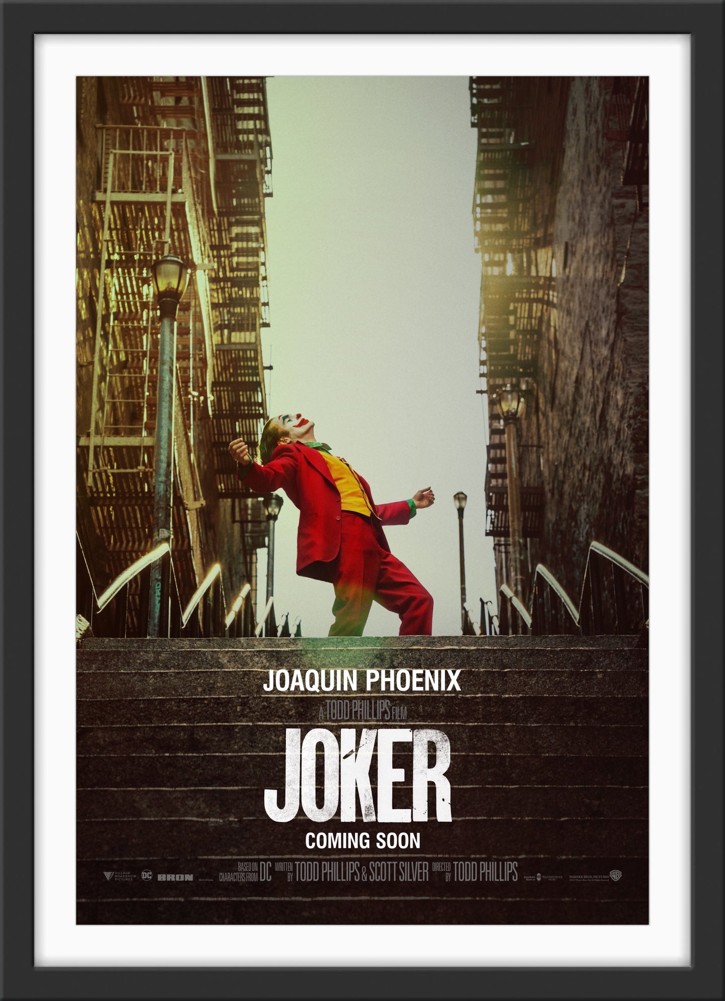 An original movie poster for the Joaquin Phoenix film Joker