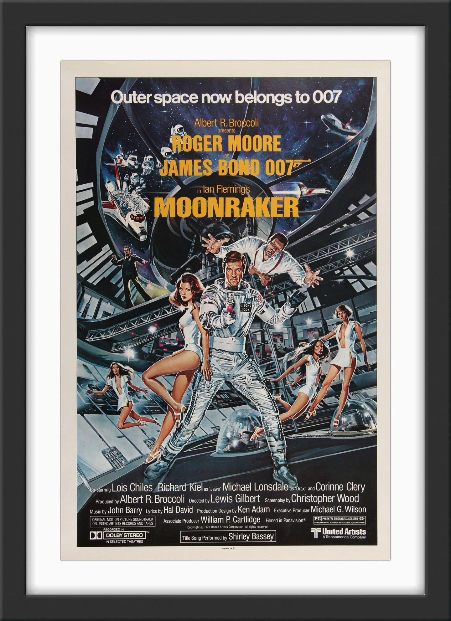 An original movie poster for the James Bond film Moonraker