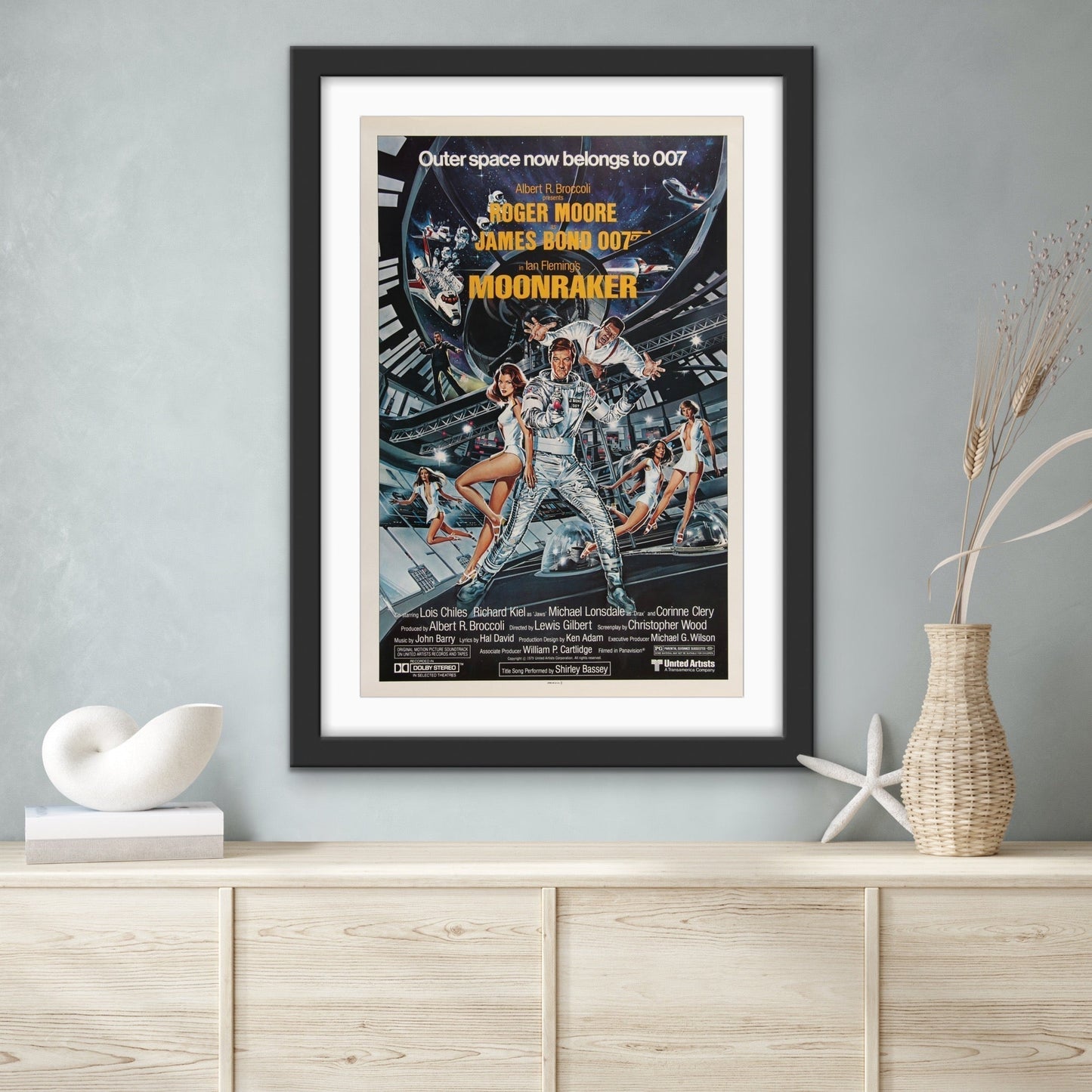 An original movie poster for the James Bond film Moonraker