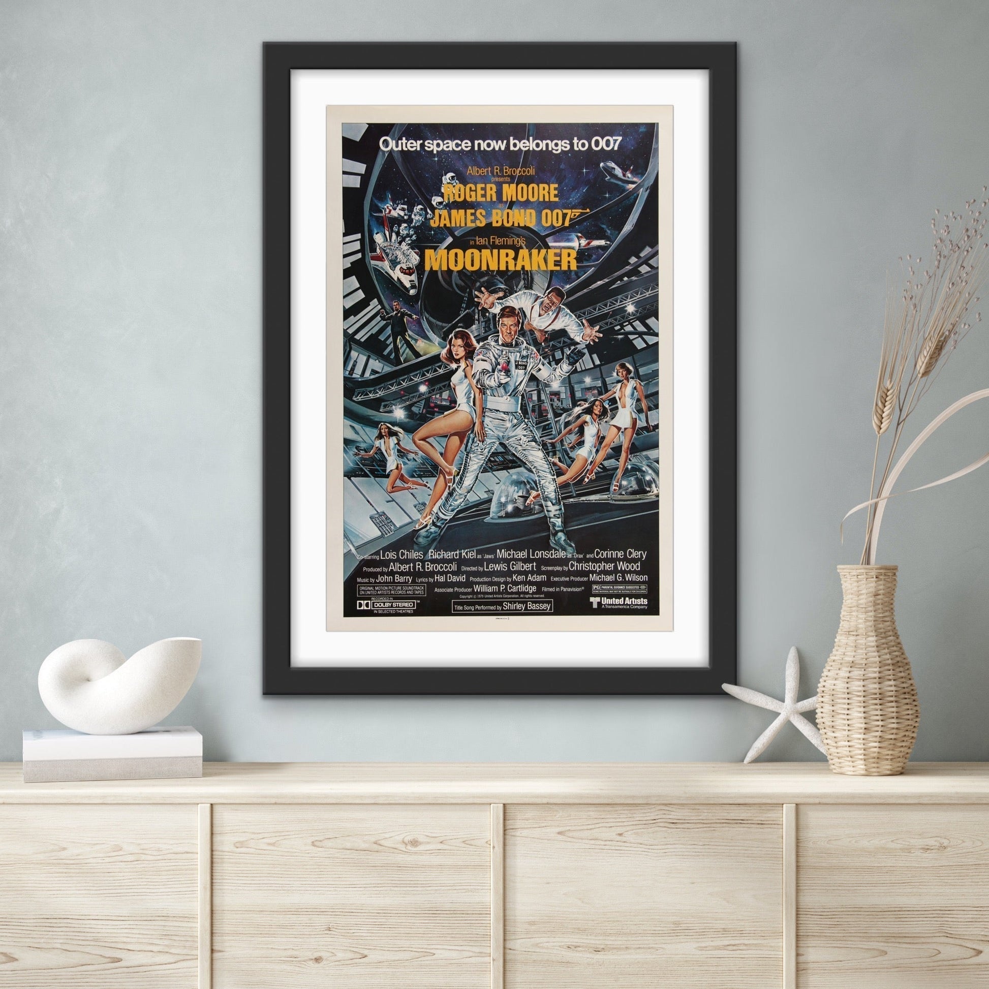 An original movie poster for the James Bond film Moonraker
