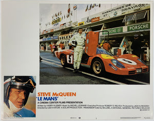 An original 11x14 lobby card for the Steve McQueen film Le Mans