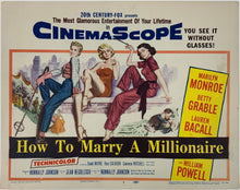 Load image into Gallery viewer, An original title lobby card for the Marilyn Monroe film How To Marry A Millionaire