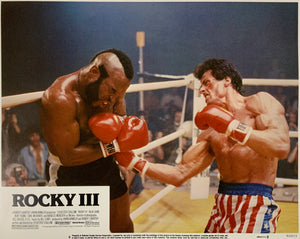 An original 11x14 lobby card for the Sylvester Stallone film Rocky 3 / III