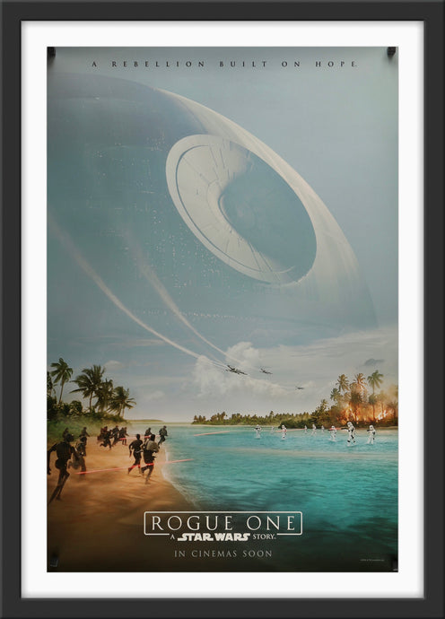 An original movie poster for the Star Wars film Rogue One